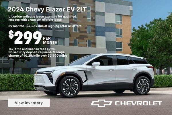 2024 Chevy Blazer EV 2LT. Ultra-low mileage lease example for qualified lessees with a current el...